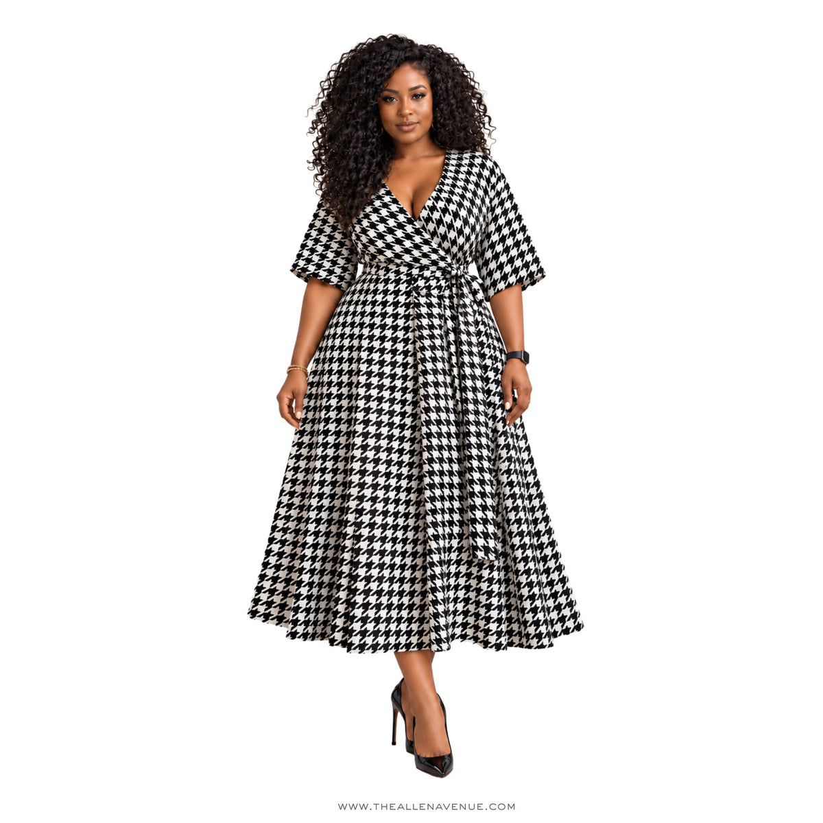 The Vivienne Houndstooth Wrap Dress