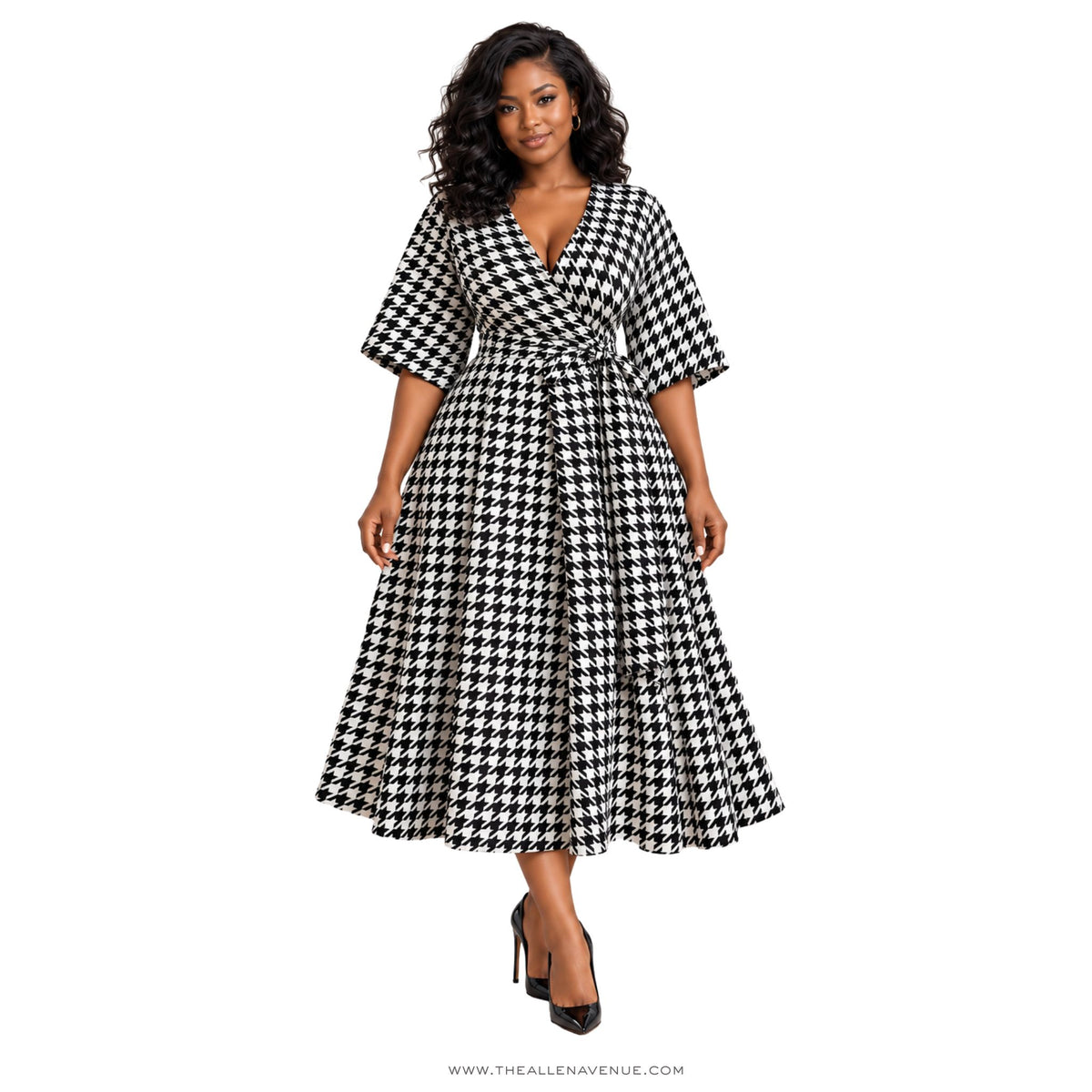 The Vivienne Houndstooth Wrap Dress