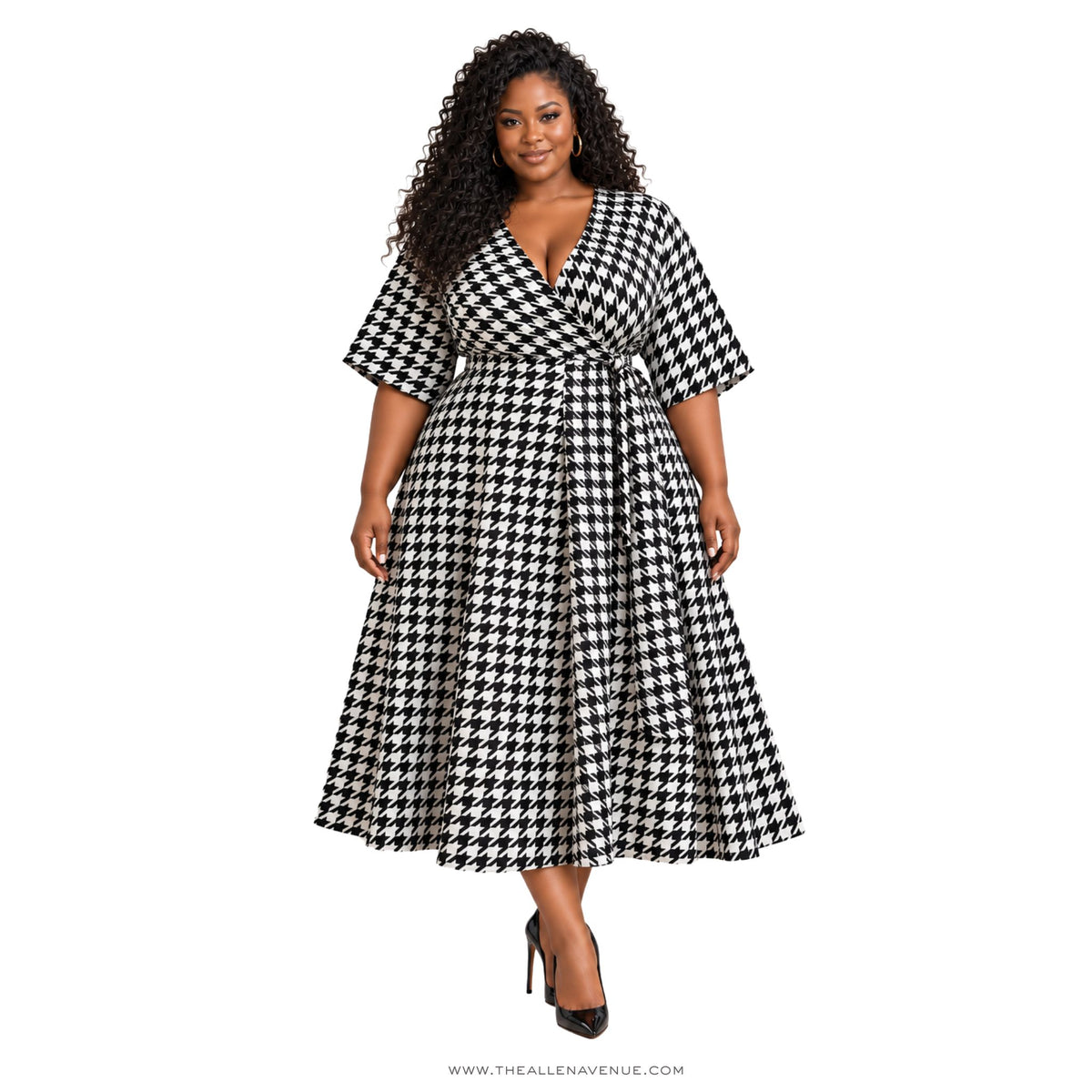 The Vivienne Houndstooth Wrap Dress