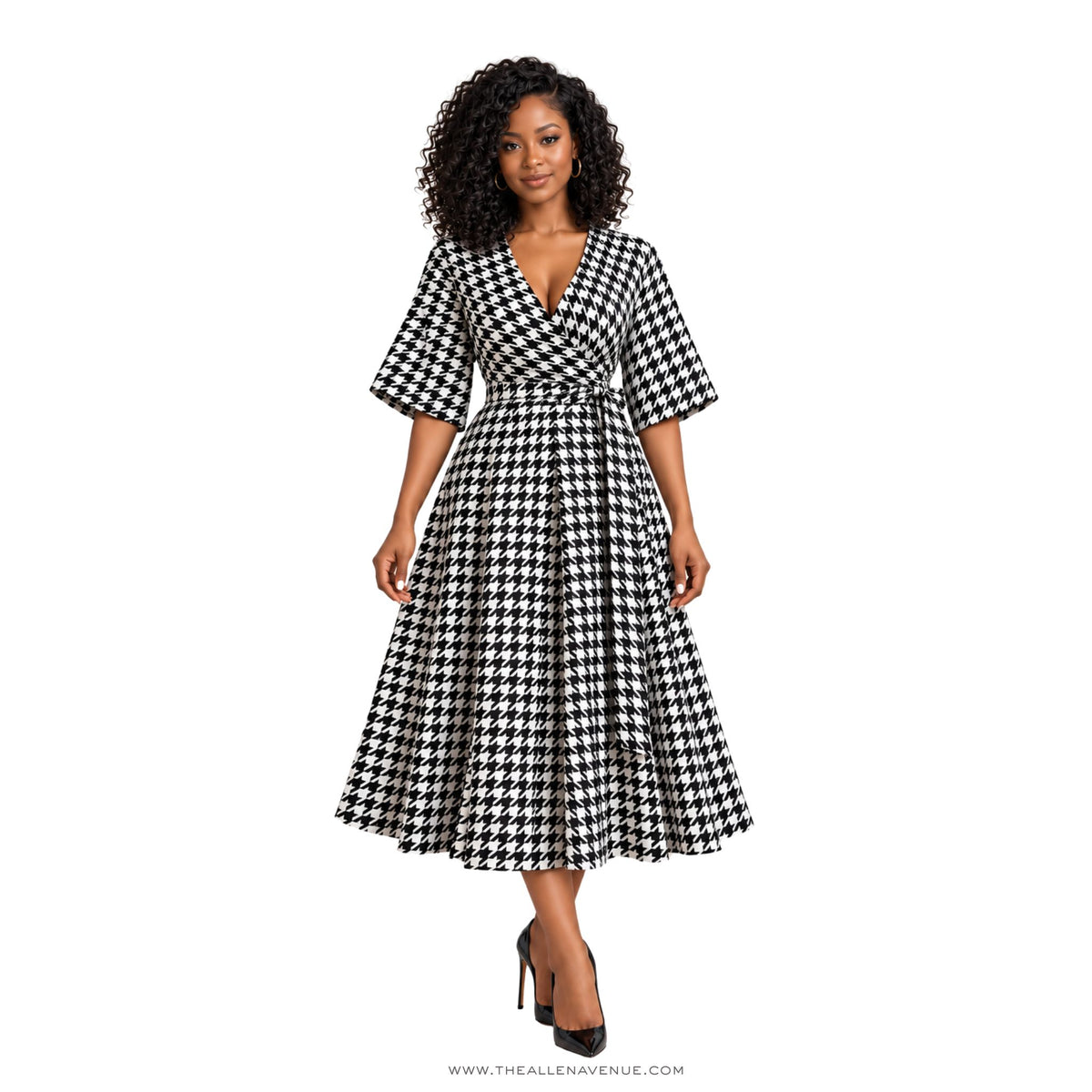 The Vivienne Houndstooth Wrap Dress