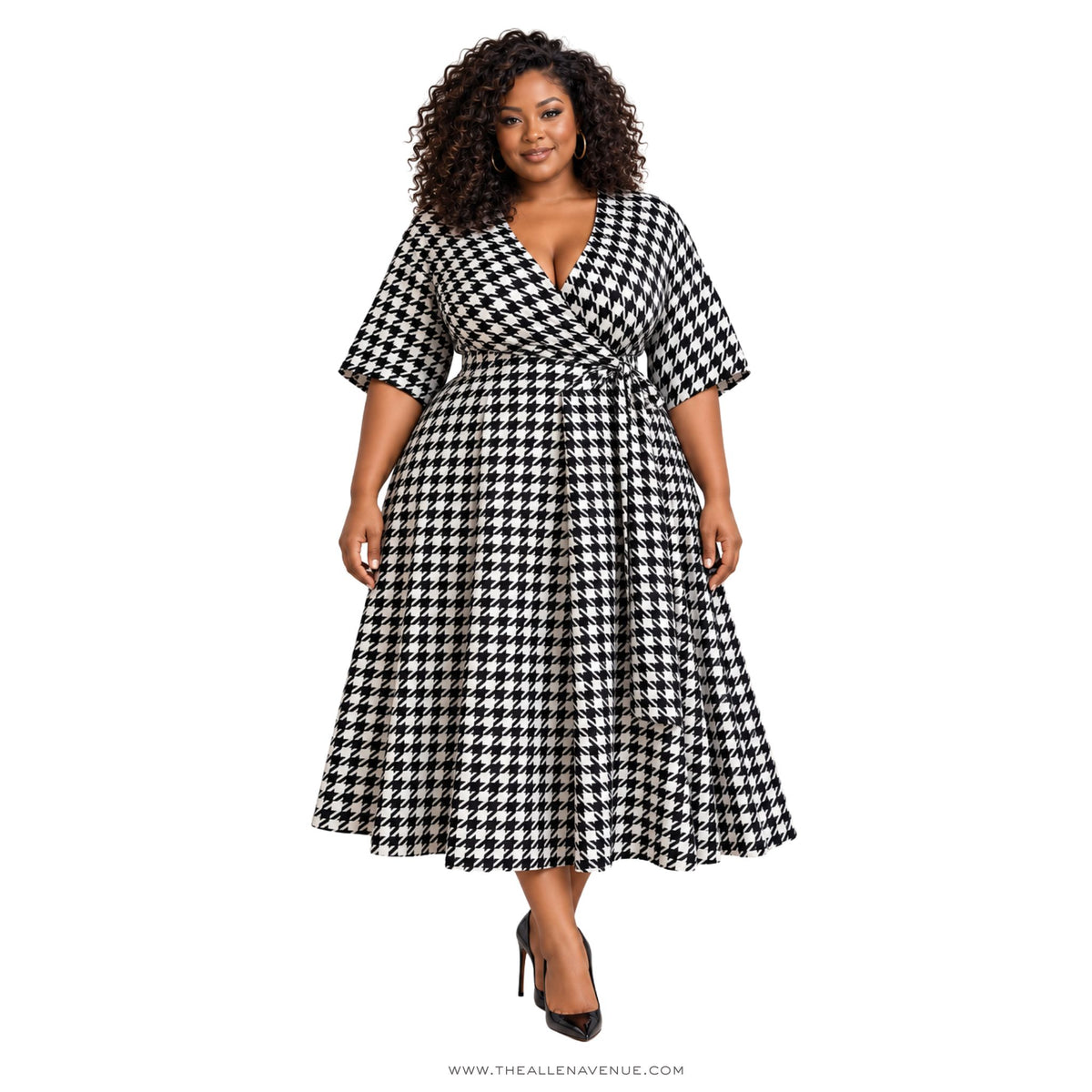 The Vivienne Houndstooth Wrap Dress