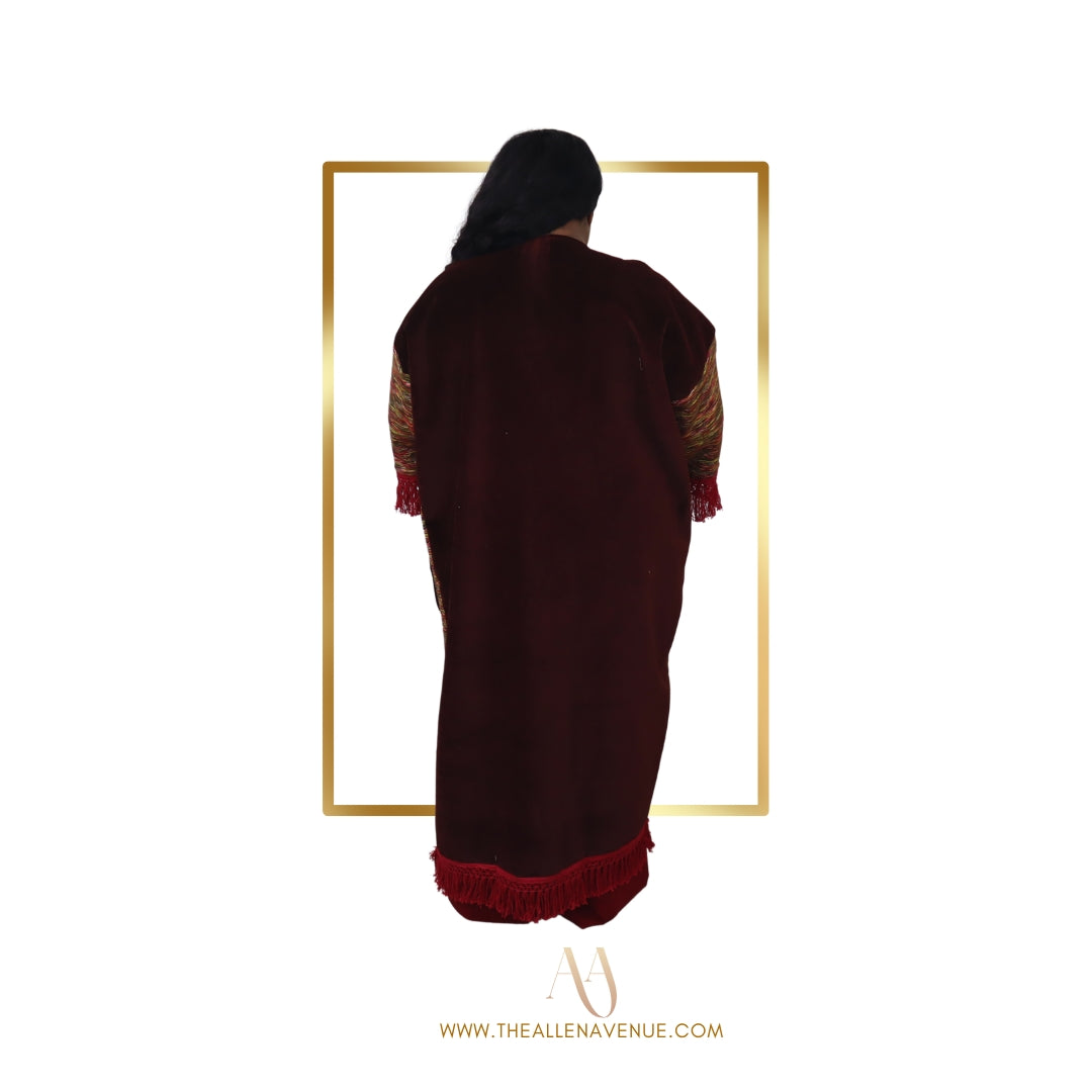 Velvet Texture Fringe Kimono