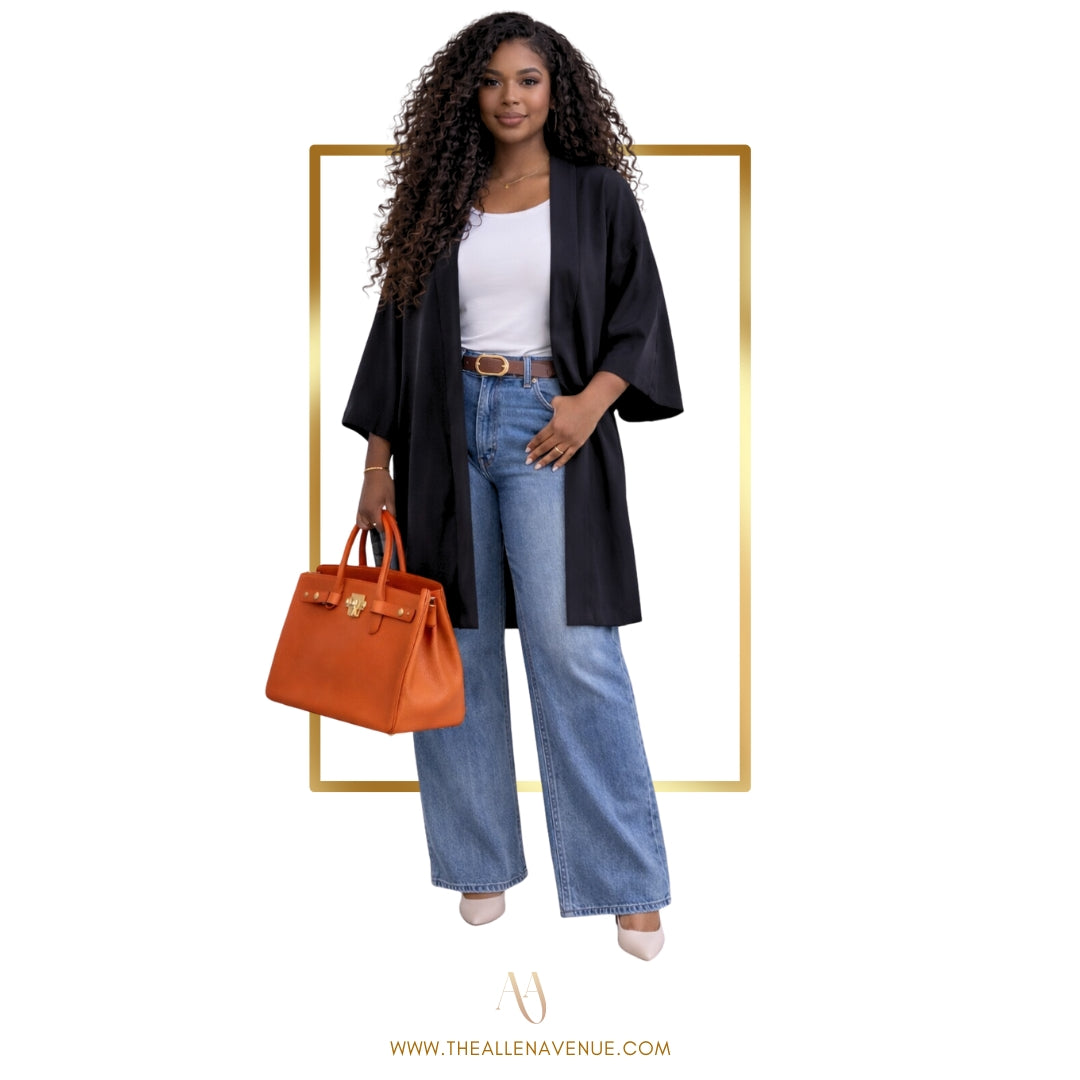 Black Sovereign Midi Kimono