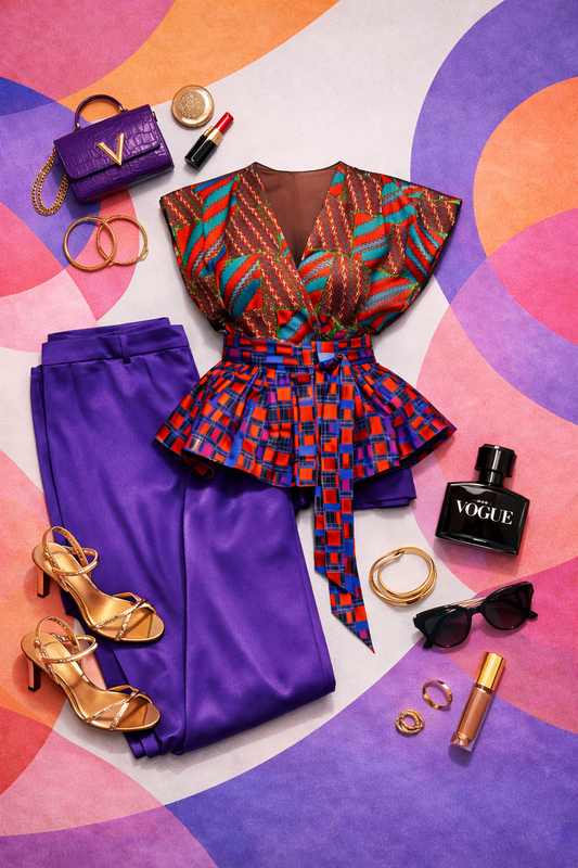 Zuri Ankara Peplum Blouse