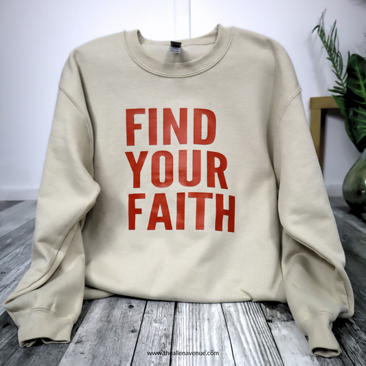 Find Your Faith Crewneck Sweater - Sand