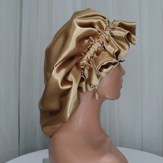 Champagne Gold Double Lined Satin Bonnet