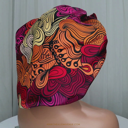 Sunset Rouge Double Lined Satin Hair Bonnet