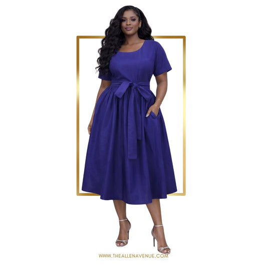 The Royal Violet Midi Dress