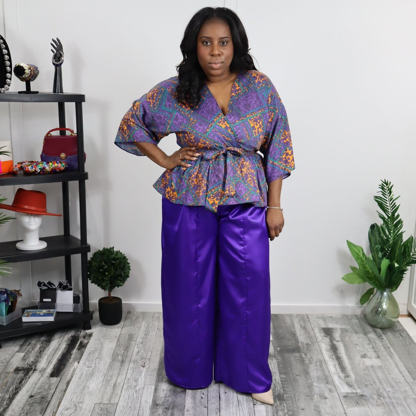 Purple Passion high waist, wide leg pants