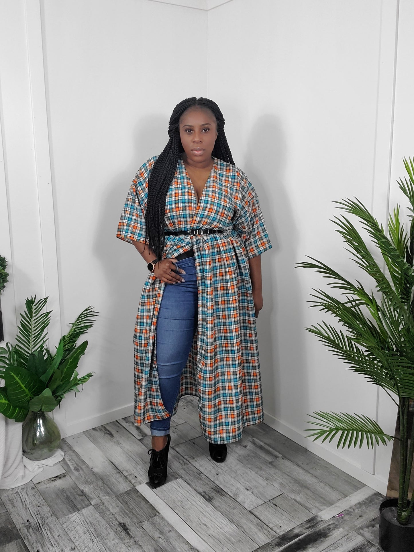 Tangerine & Tide Wrap Kimono Dress
