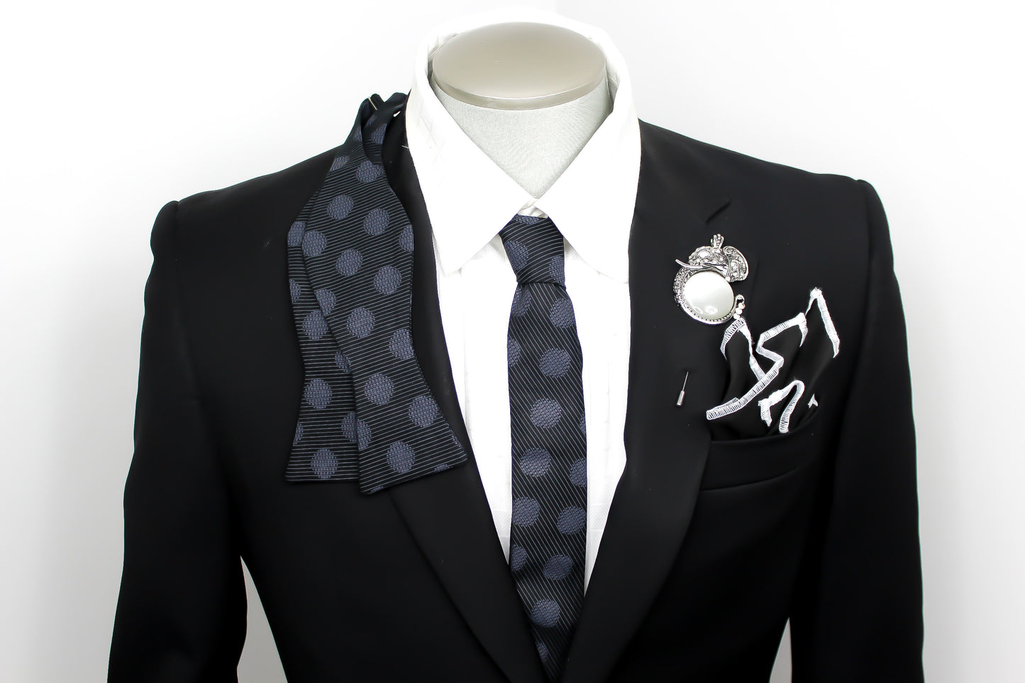 Black Sable Men's Bowtie & Necktie Set