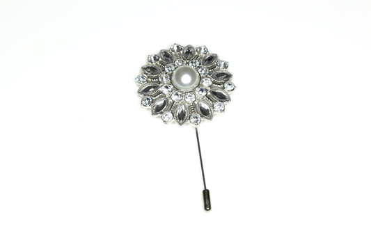 Diamond Pearl Lapel Pin