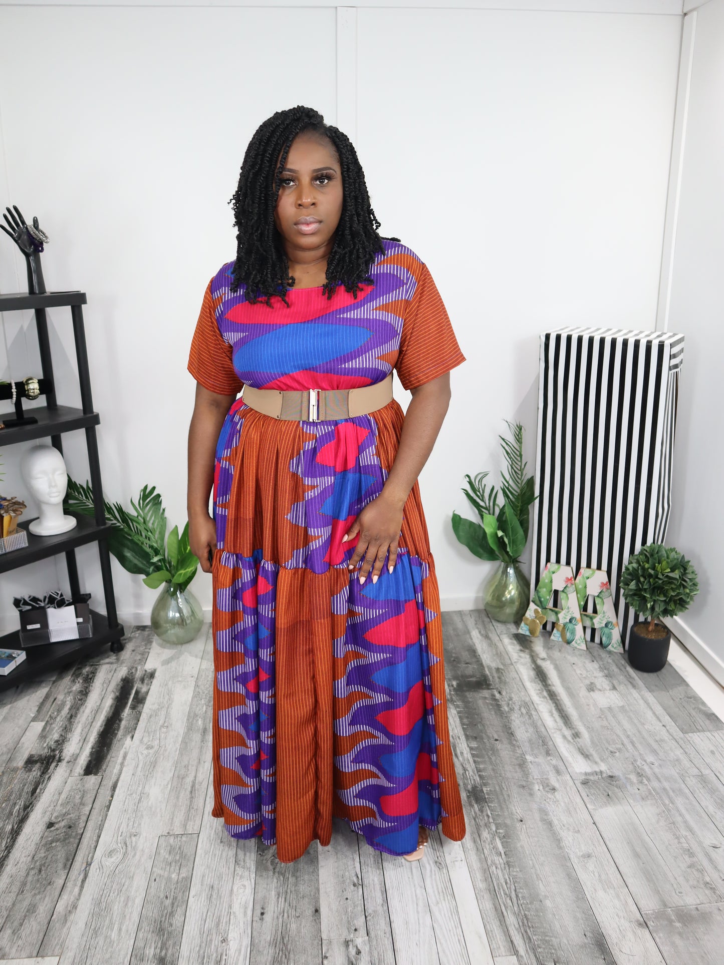 Distinctly Different Tier Dress Maxi Length