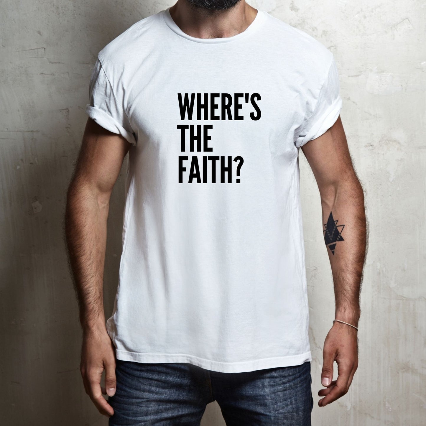 Men's Where's The Faith Words - White