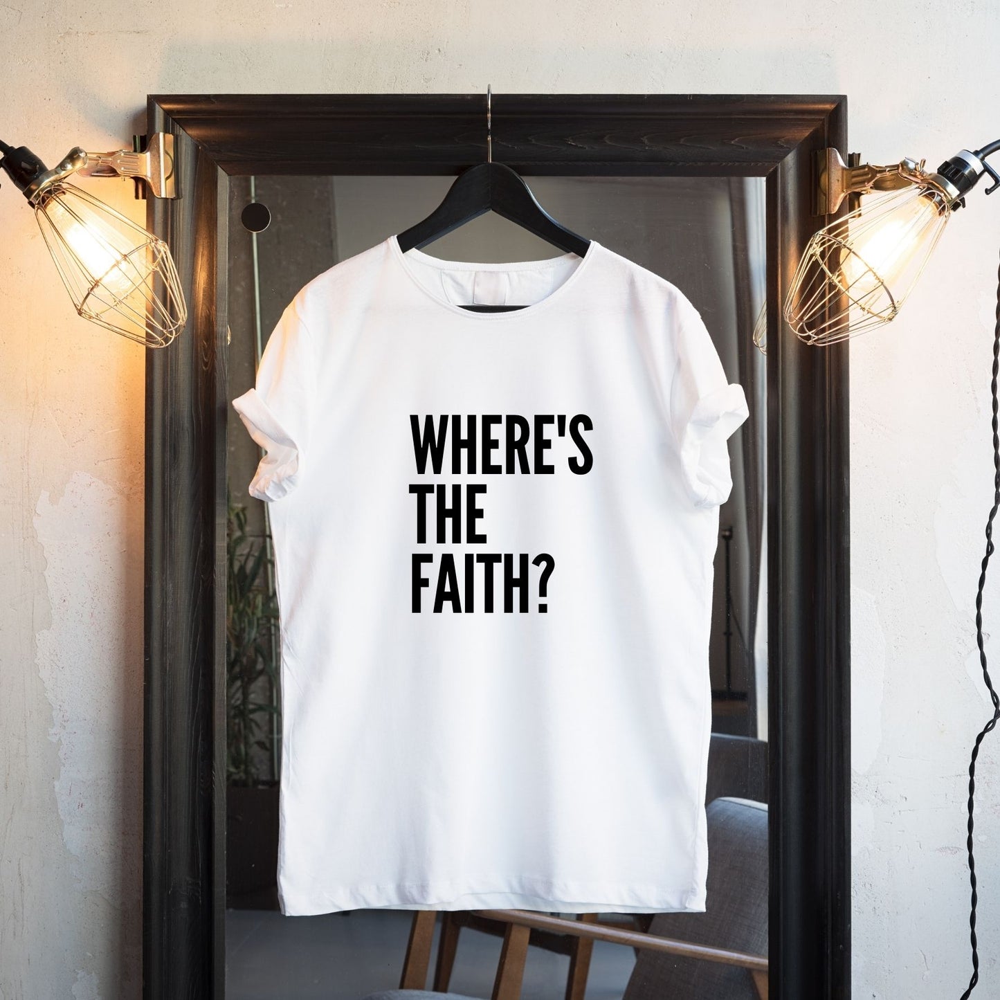 Men's Where's The Faith Words - White
